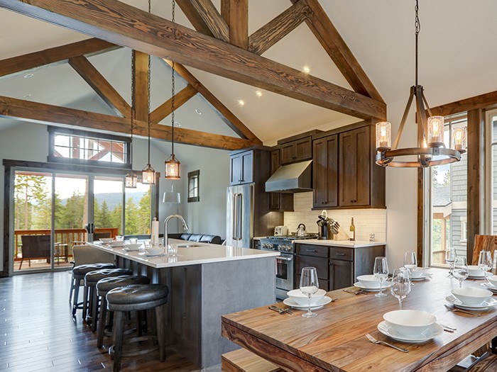 Complement rustic interiors with natural-looking materials.  